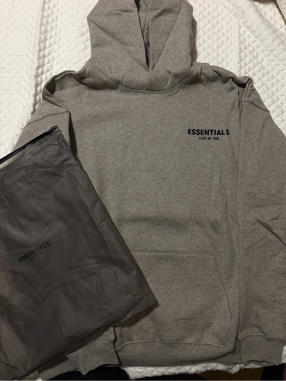 Essentials Fear Of God Men Grey Hoodie M